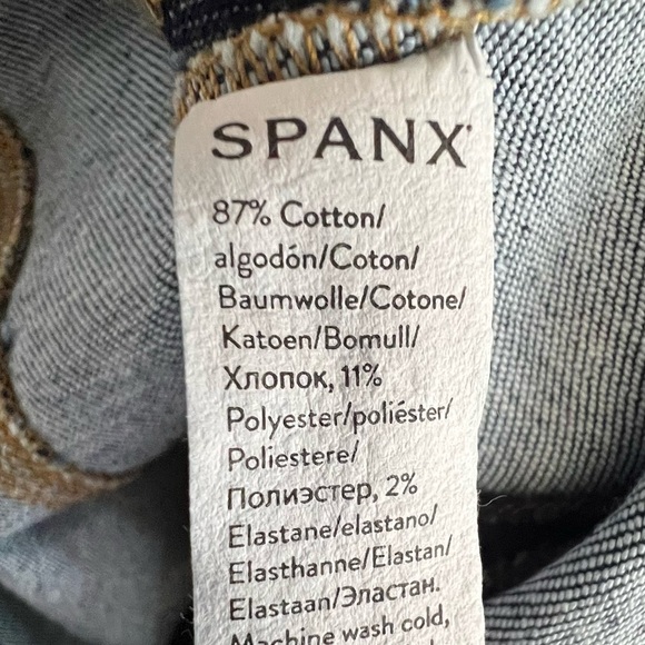 Spanx Dark Wash Denim Seamed Shift Dress 20715R Fitted Flattering Fall - Picture 13 of 14